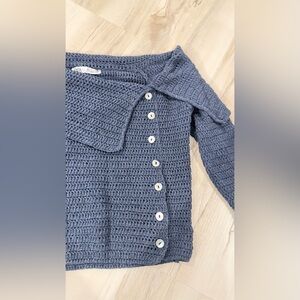 Zara Off-Shoulder Gray Sweater